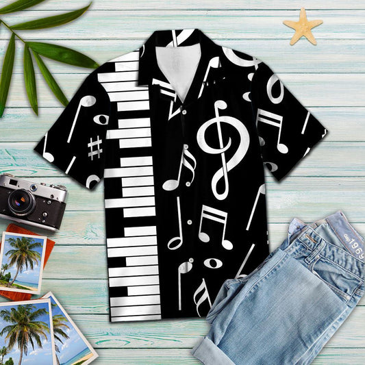 Hawaiian Shirt Piano Note Music For Women Men