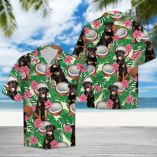 Hawaiian Shirt Rottweiler Tropical Coconut For Men Women