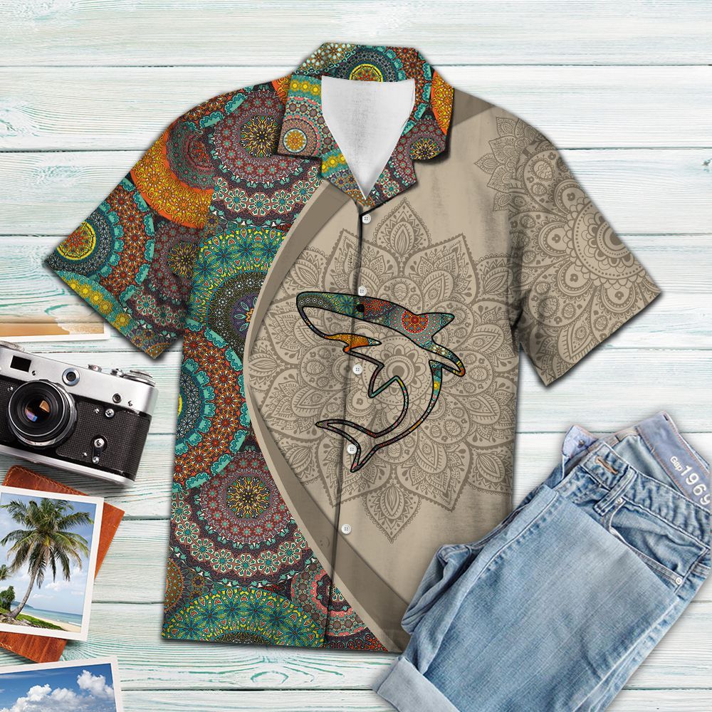 Hawaiian Shirt Shark Mandala For Men Women