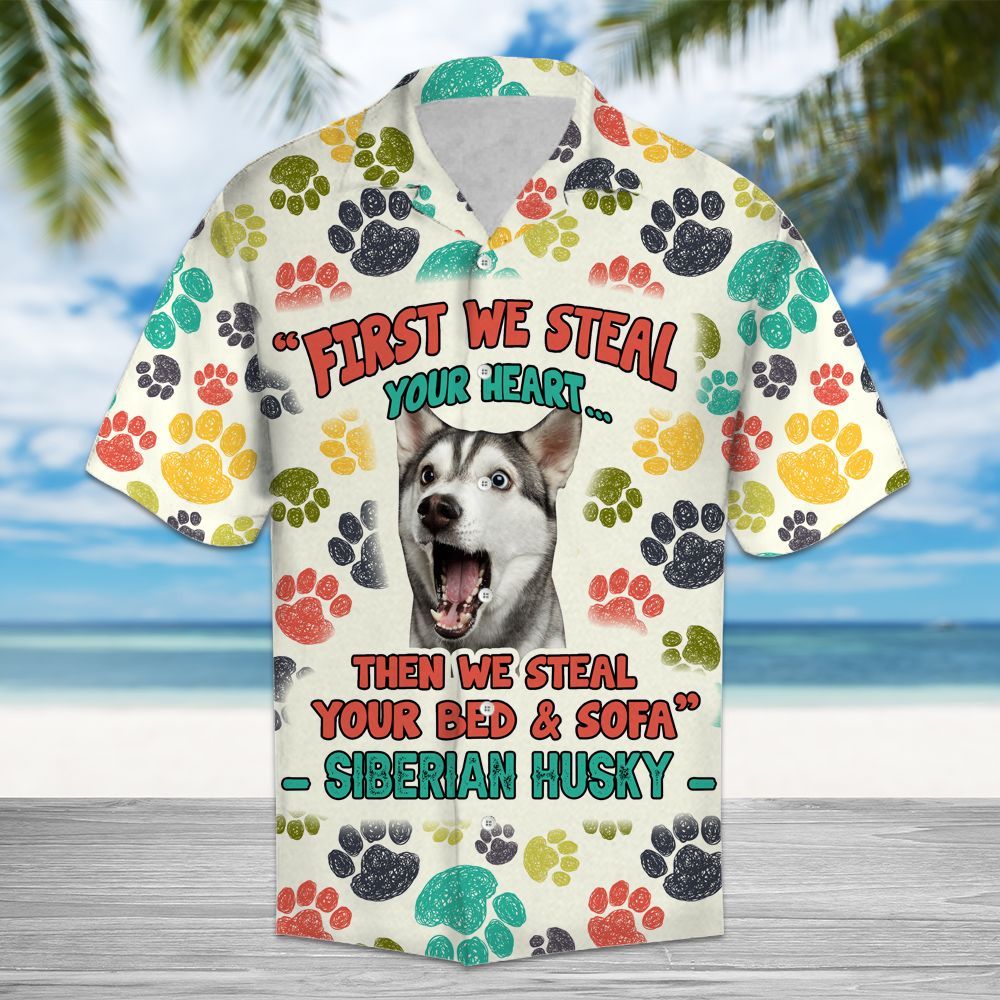 Hawaiian Shirt Siberian Husky Steal Your Heart For Men Women