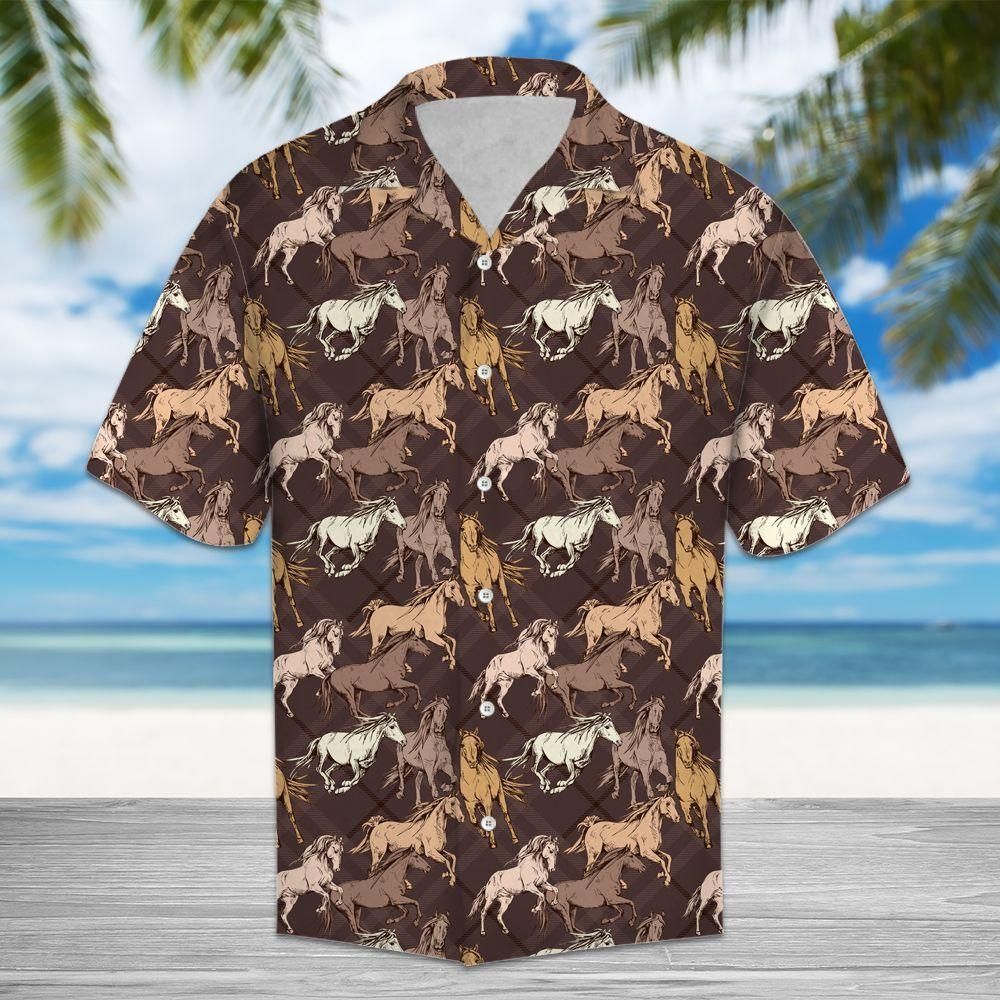 Horse Brown Unique Design Hawaiian Shirt For Men Women