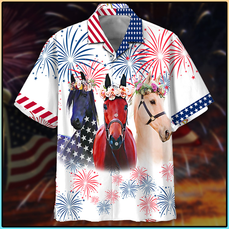 Horse Firework Hawaiian Shirt For Men Women