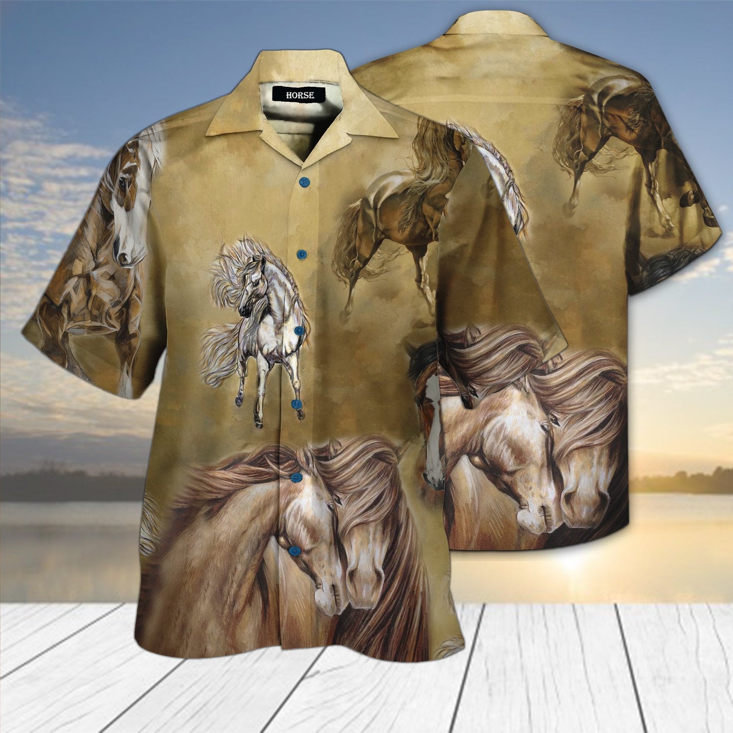 Horse Running Hawaiian Shirt For Men Women