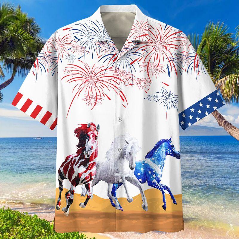 Horses Independence Hawaiian Shirt For Men Women