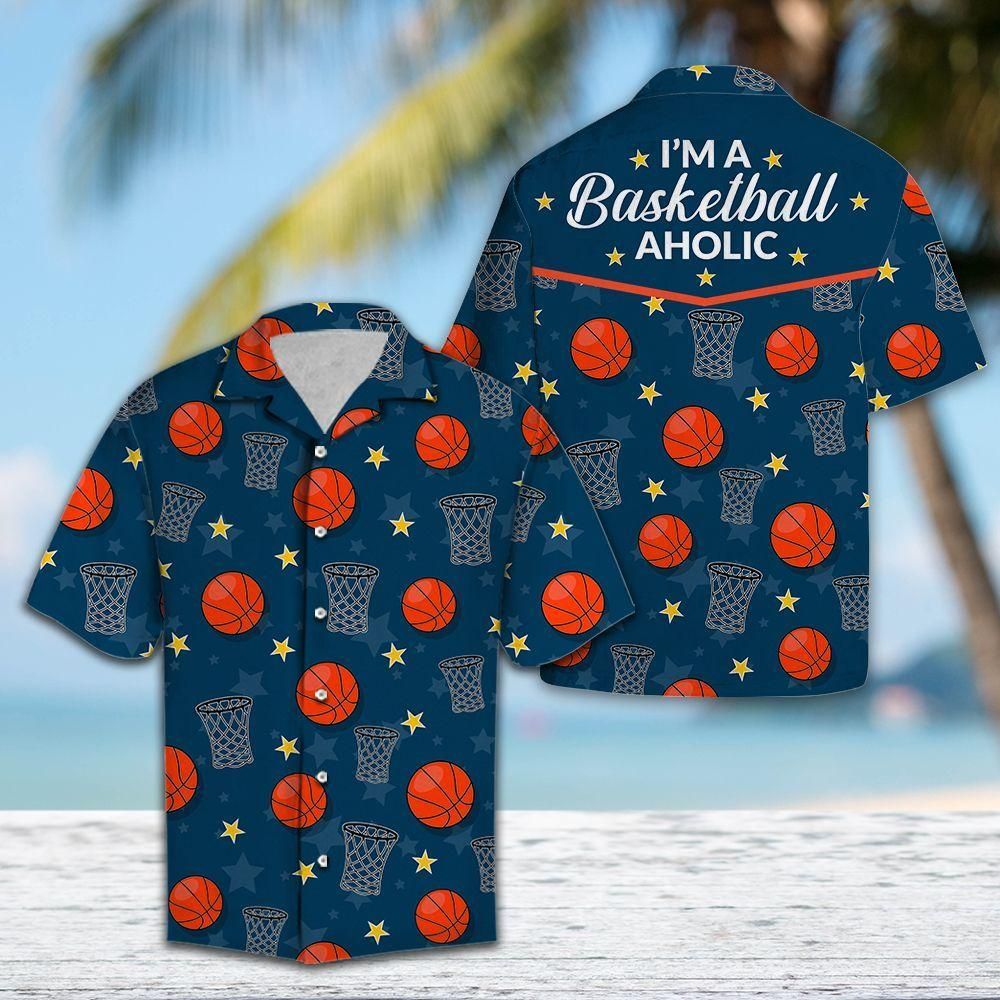 Im A Basketball Aholic Red Blue Nice Design Hawaiian Shirt For Men Women