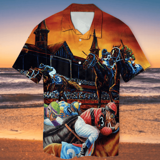 Kentucky Horse Racing In The Sunset Hawaiian Shirt For Men Women