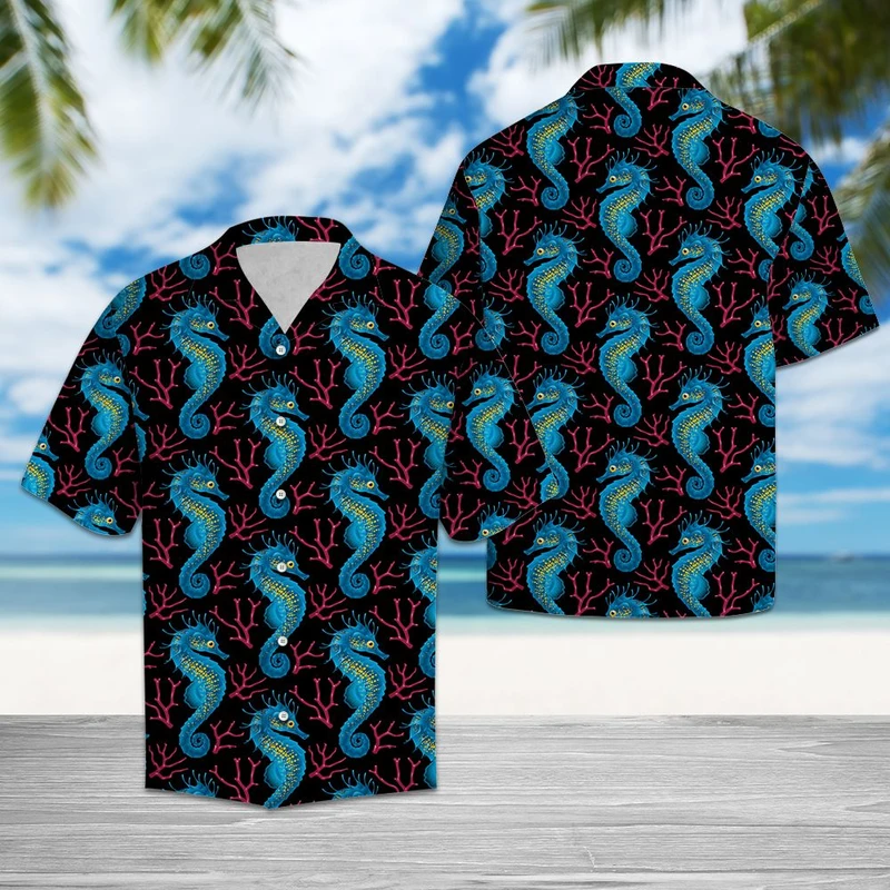 Lovely Sea Horse Hawaiian Shirt For Men Women