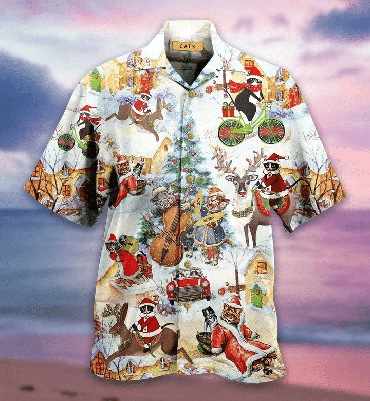 Meowy Christmas Hawaiian Shirt For Men Women