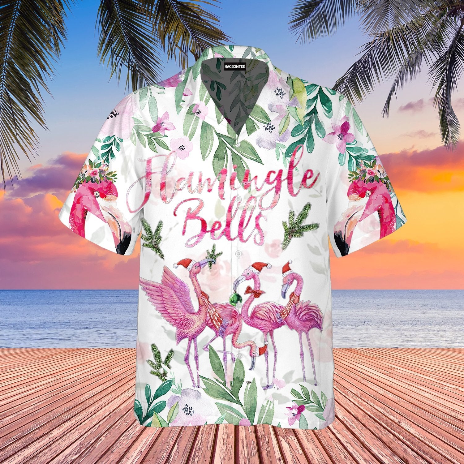 Merry Flamingo On Christmas Day Hawaiian Shirt For Men Women