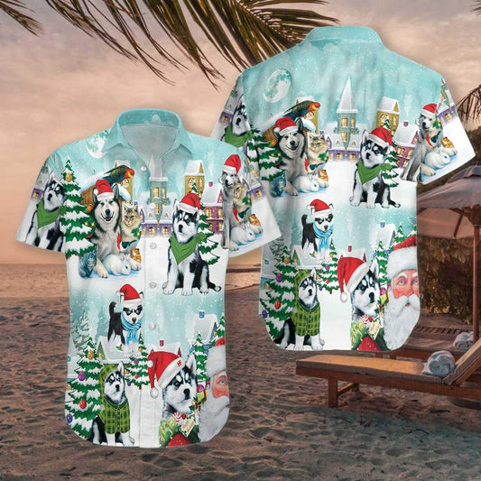 Merry Husky Hawaiian Shirt For Men Women