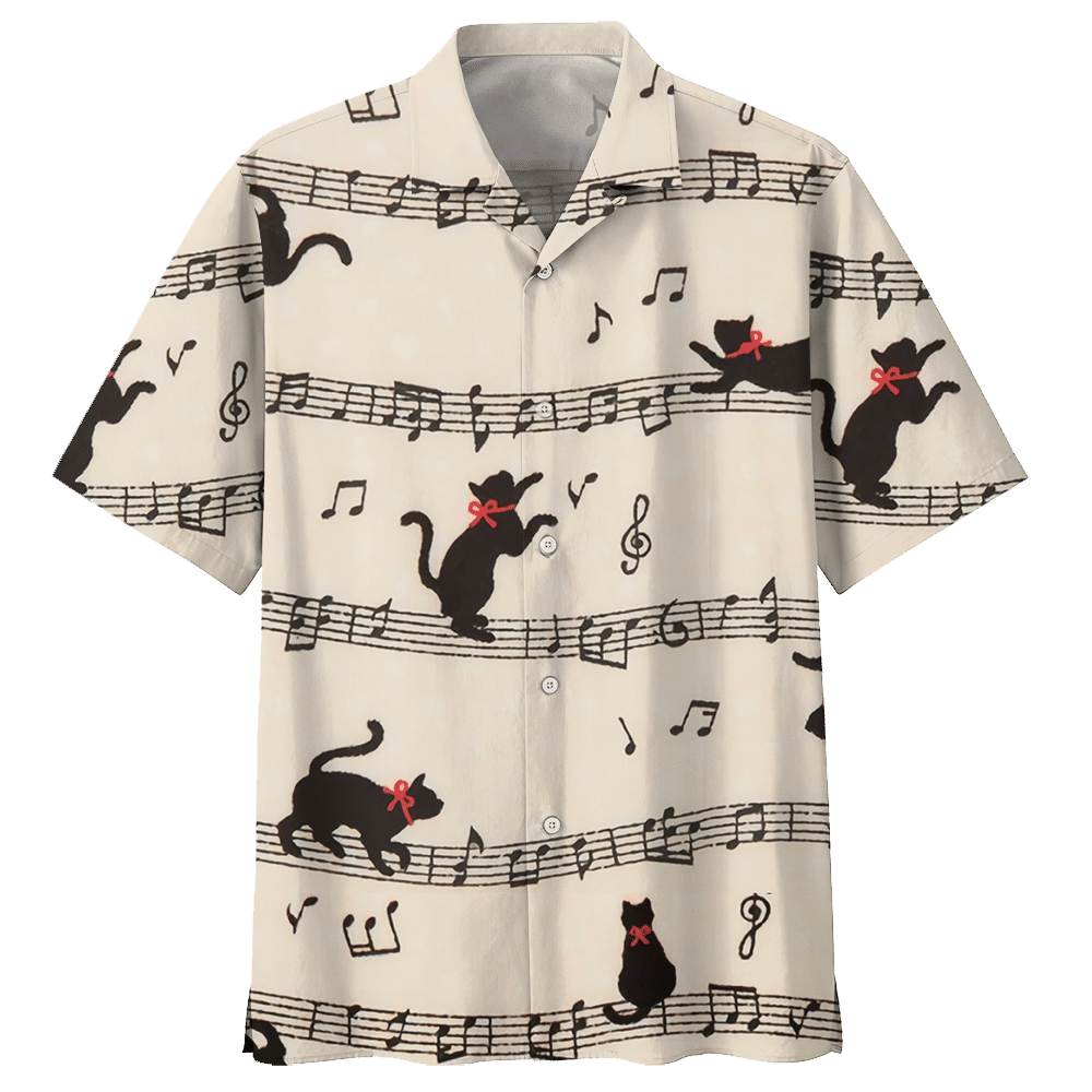 Music Black Cat Hawaiian Shirt For Men Women