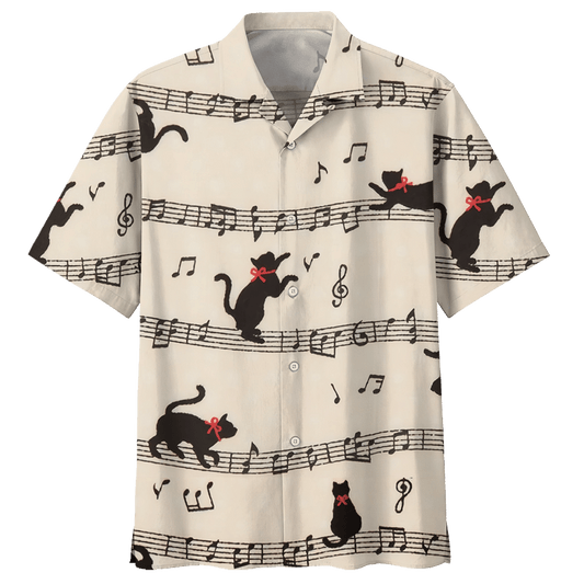 Music Black Cat Hawaiian Shirt For Men Women