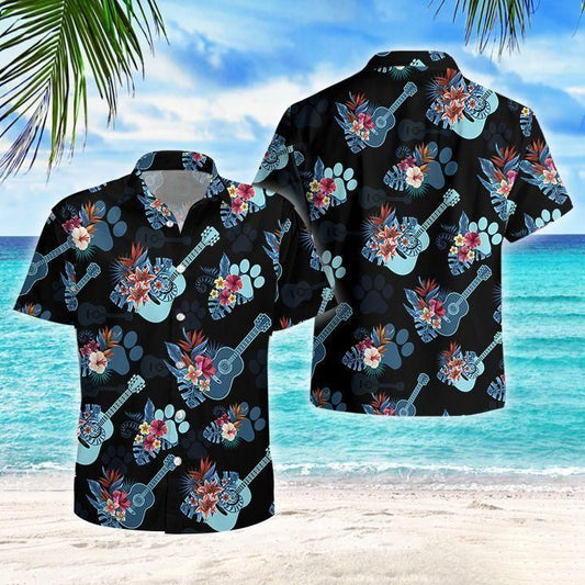 Music Guitar Love Tropical Hawaiian Aloha Shirt For Men Women