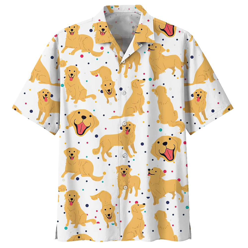 Naughty Golden Retriever Dog Hawaiian Shirt For Men Women