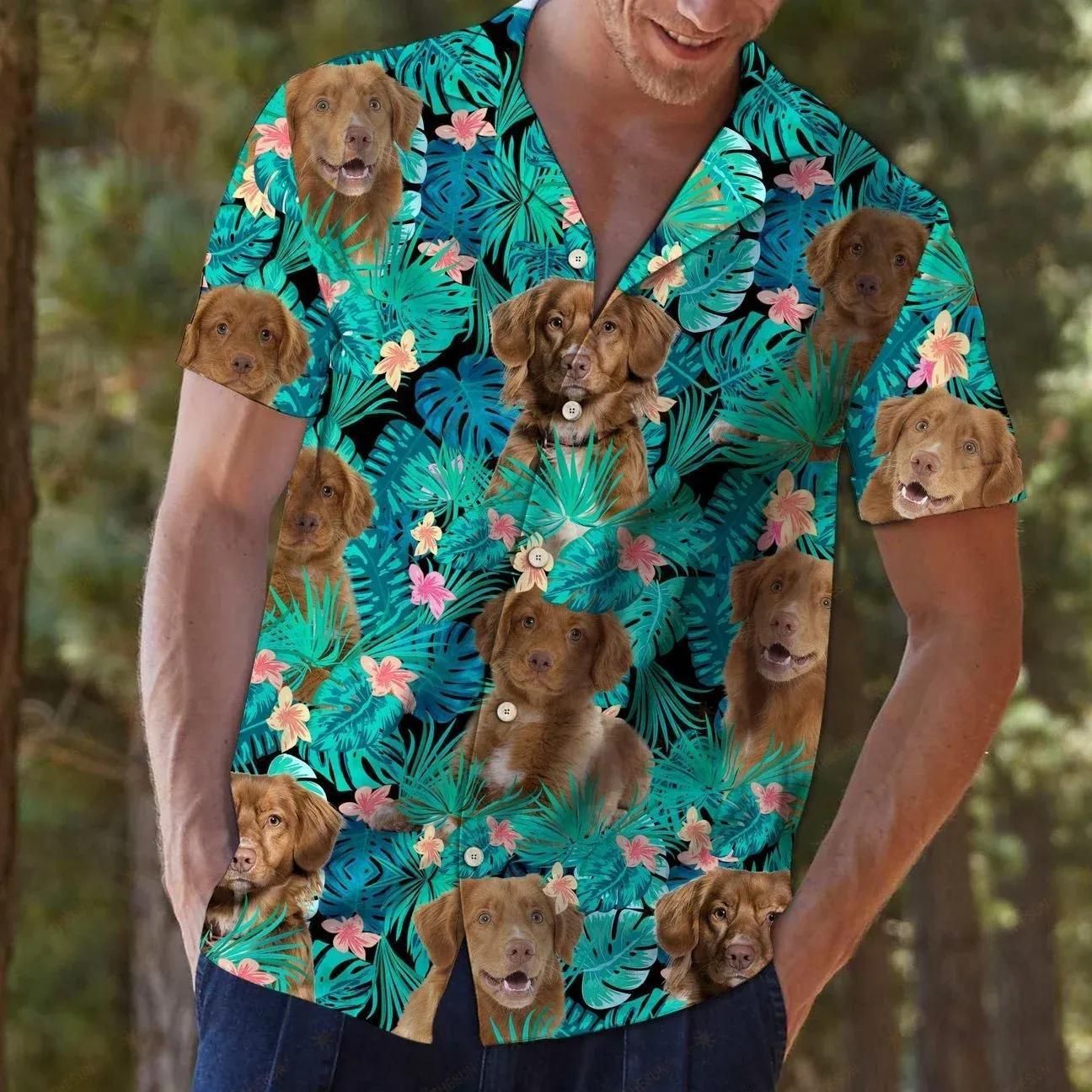 Nova Scotia Duck Tolling Retriever Green Unique Design Hawaiian Shirt For Men Women