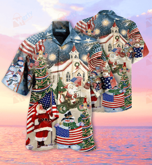 Patriotism American On Christmas Hawaiian Shirt For Men Women