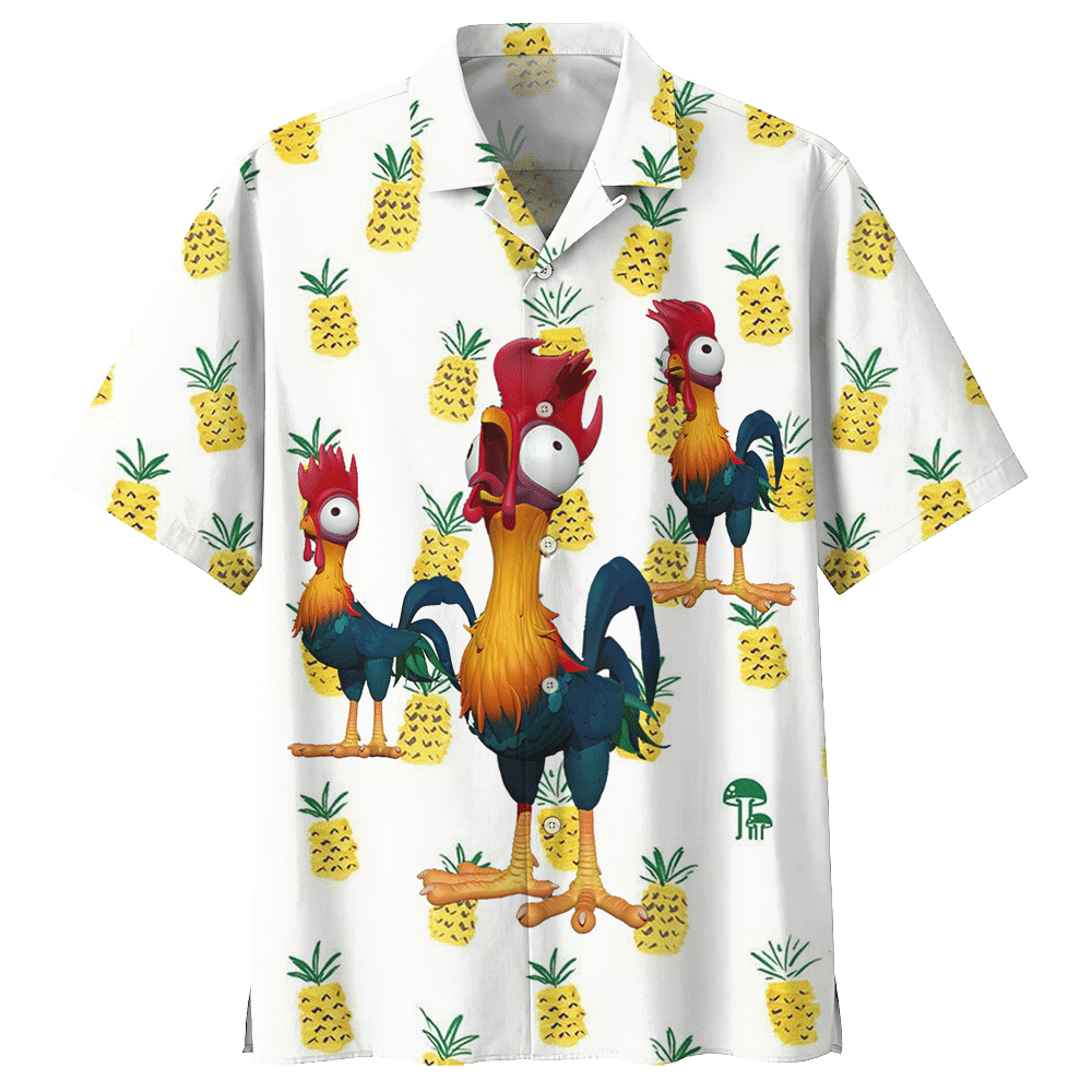 Pineapple Rooster Chicken Hawaiian Shirt For Men Women