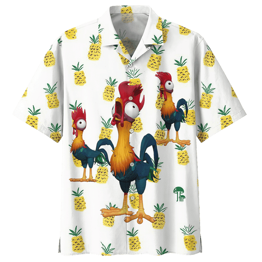 Pineapple Rooster Chicken Hawaiian Shirt For Men Women