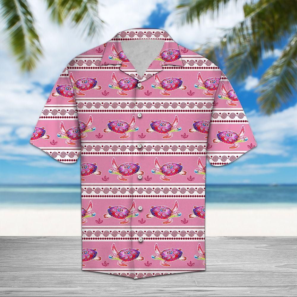 Pink Turtle Pattern Pink Awesome Design Hawaiian Shirt For Men Women