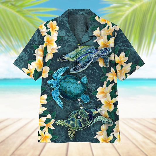 Plumeria Turtle Hawaiian Shirt For Men Women