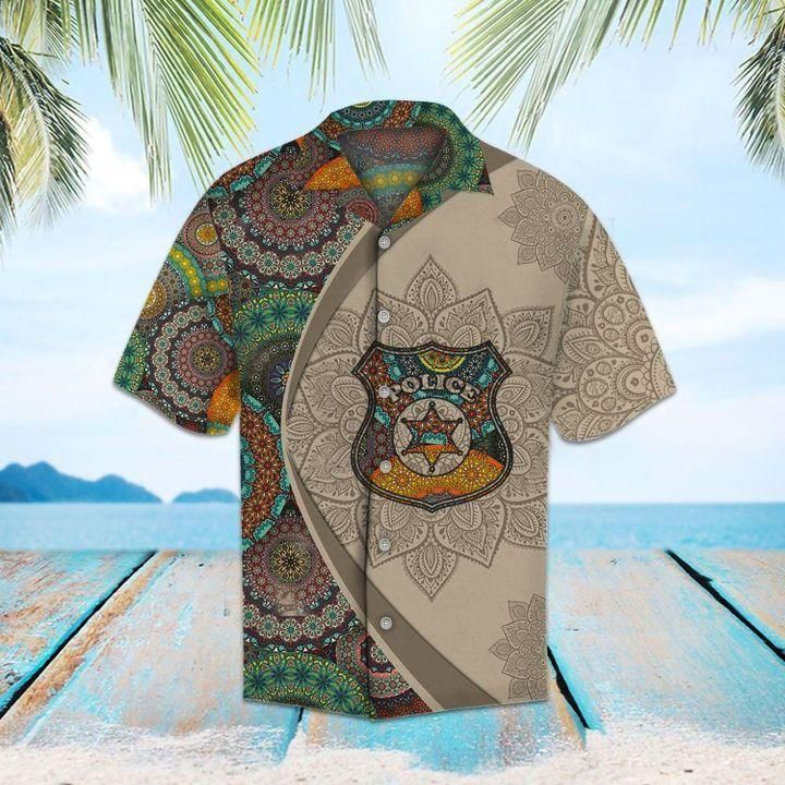 Police Button Hawaiian Shirt For Men Women