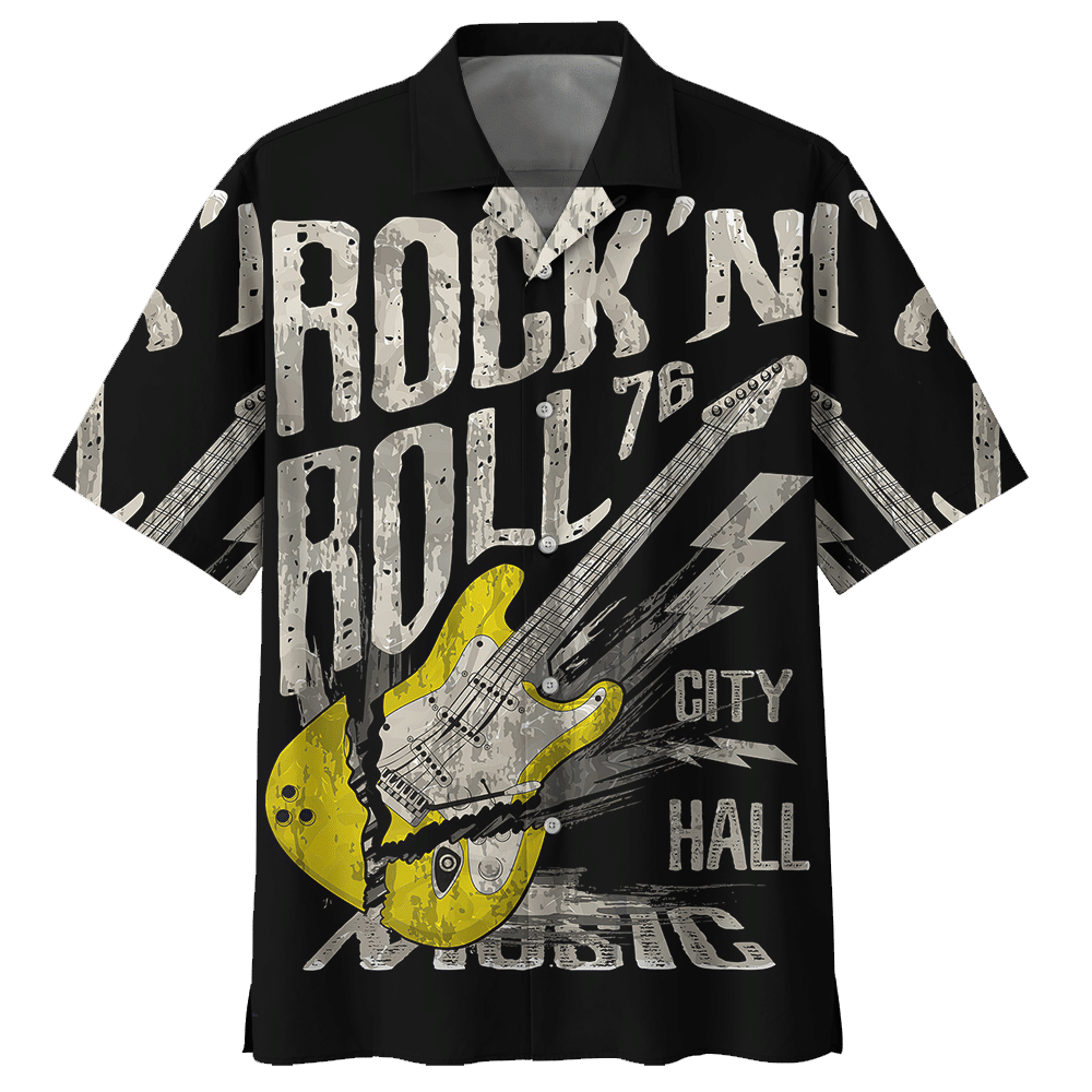 Rock Roll City Hall Music Guitar Hawaiian Shirt For Men Women