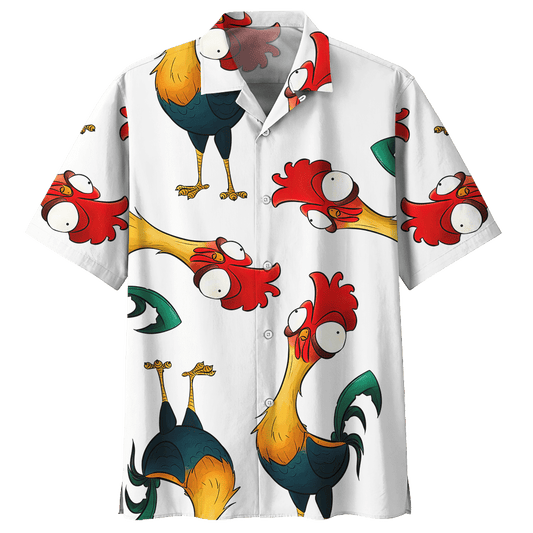 Rooster Chicken Hawaiian Shirt Sport Grey For Men Women