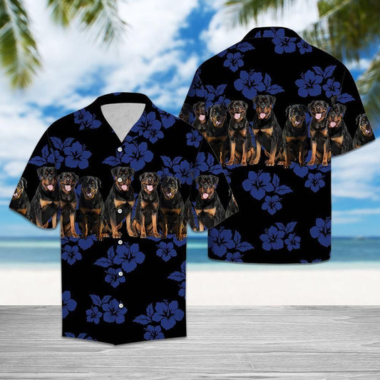 Rottweiler Blue Unique Design Hawaiian Shirt For Men Women