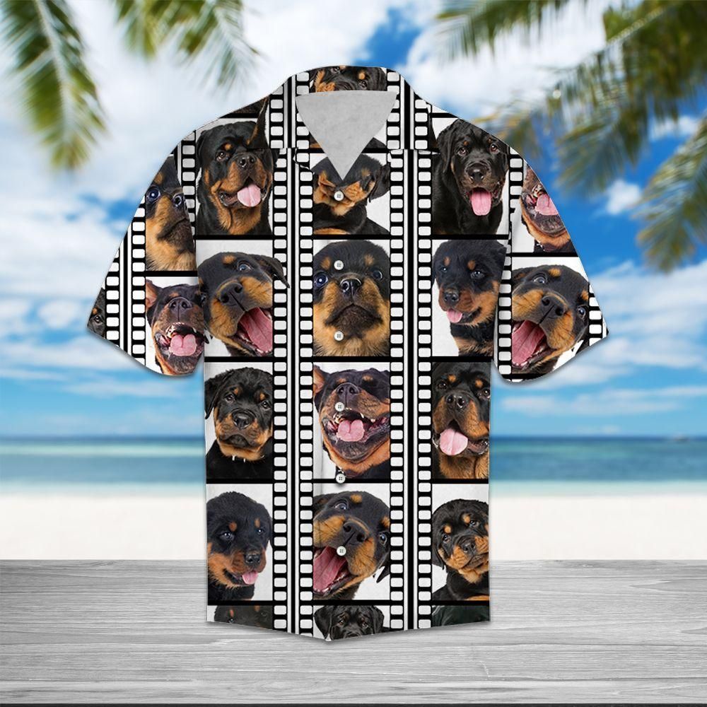 Rottweiler Film Pattern Brown Amazing Design Hawaiian Shirt For Men Women