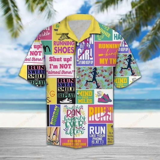 Running Girl Runner Multicolor Unique Design Hawaiian Shirt For Men Women