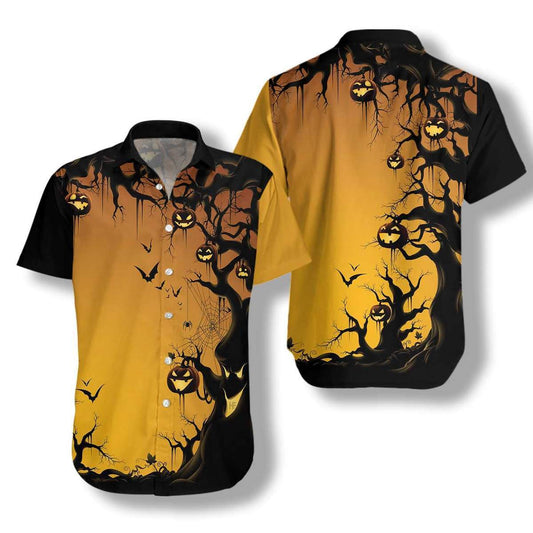 Scary Halloween Tree Hawaiian Shirt For Men Women