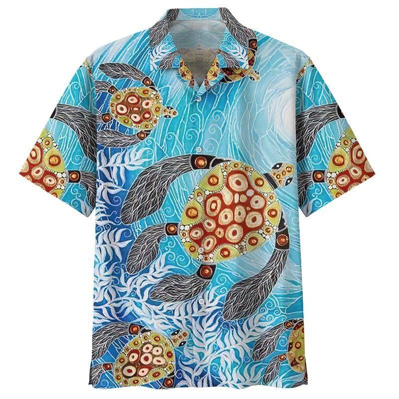 Sea Turtle Colorful Unique Hawaiian Shirt For Men Women