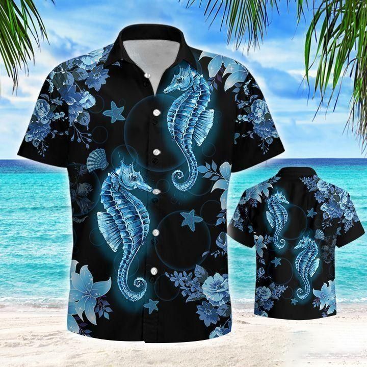 Seahorse Blue Amazing Design Hawaiian Shirt For Men Women