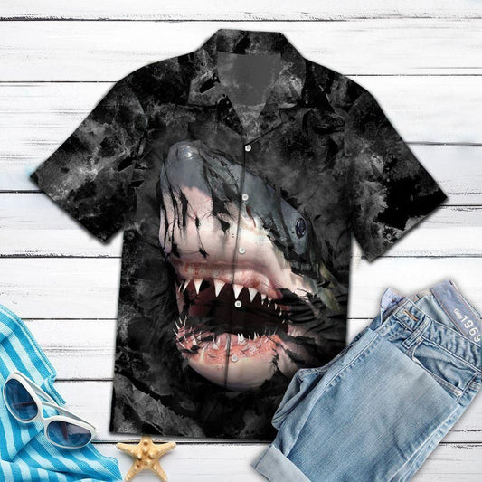 Shark Black Amazing Design Hawaiian Shirt For Men Women