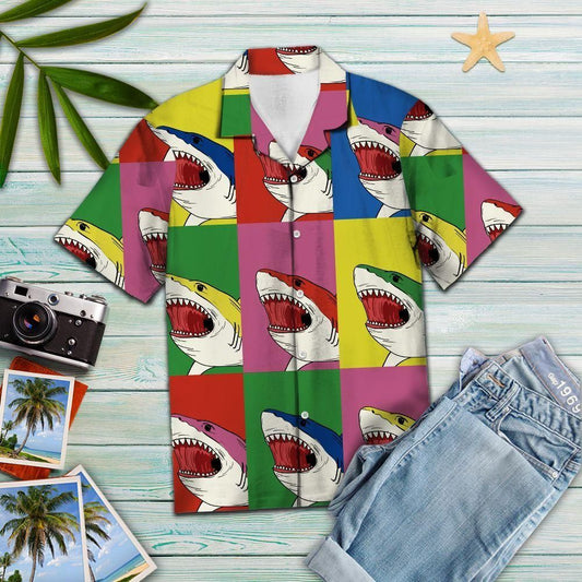 Shark Colorful Unique Design Hawaiian Shirt For Men Women