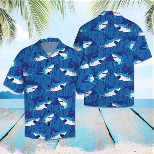 Shark Summer Hawaiian Shirt For Men Women