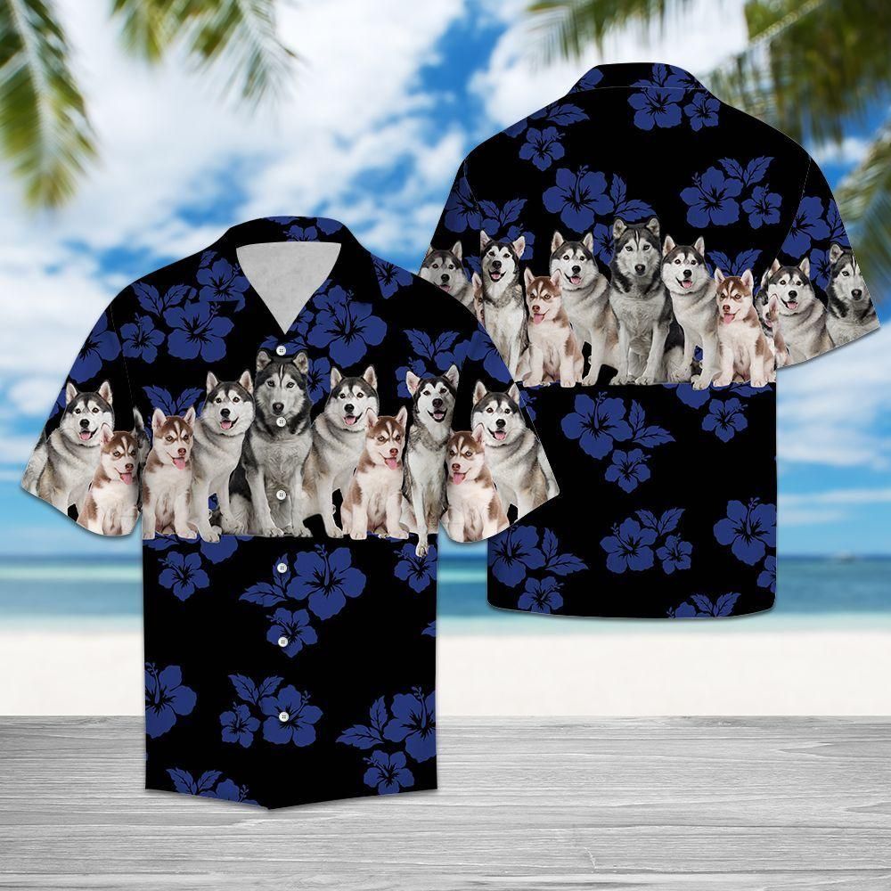 Siberian Husky Blue Unique Design Hawaiian Shirt For Men Women