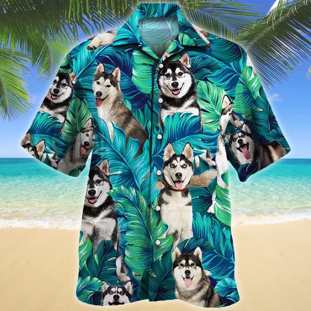 Siberian Husky Dog Lovers Gift Hawaiian Shirt For Men Women