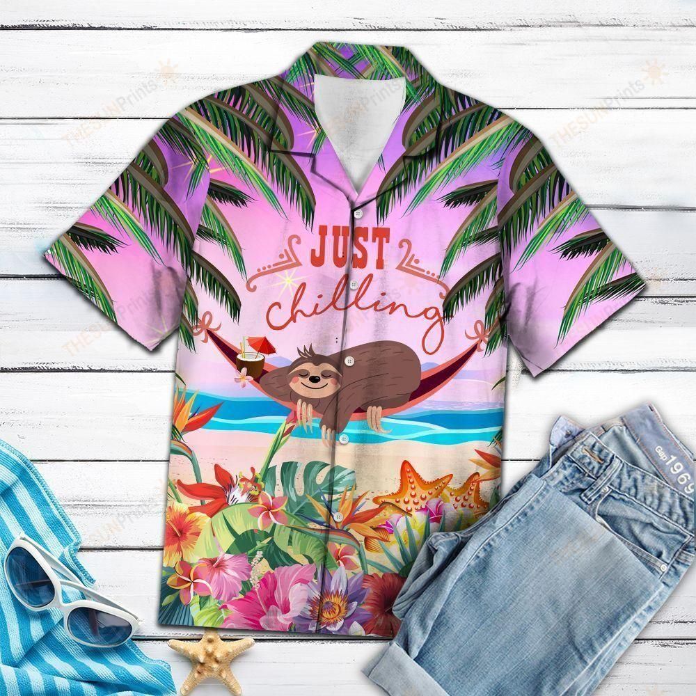 Sloth Chilling Multicolor Unique Design Hawaiian Shirt