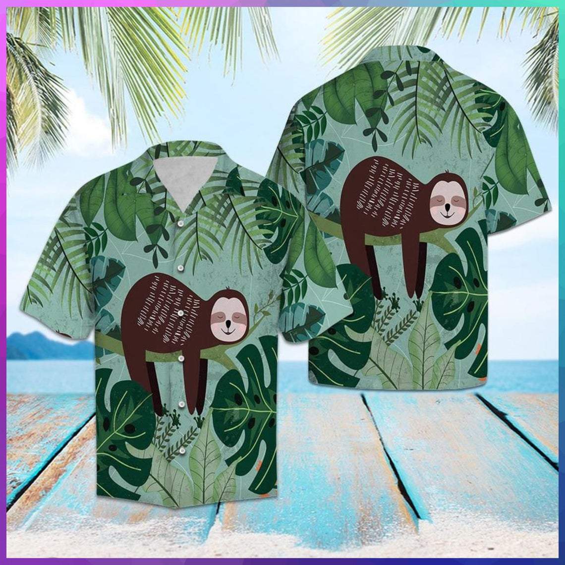 Sloth Jungle Hawaiian Shirt