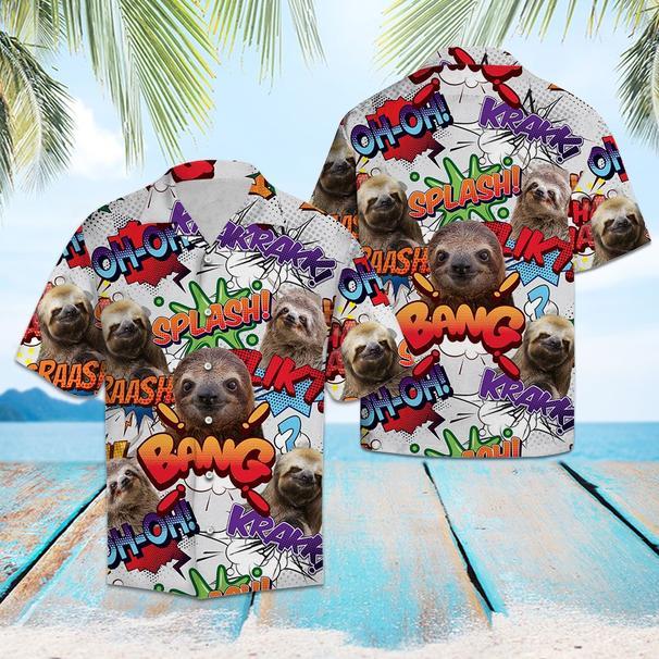 Sloth Pop Art Hawaiian Shirt