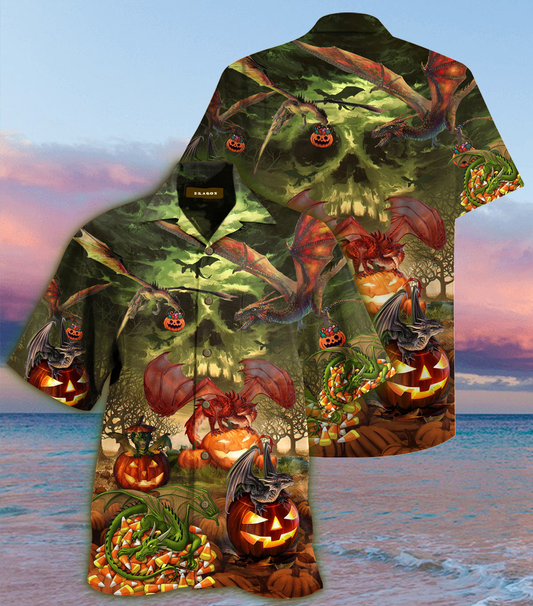 Spooky Dragon Halloween Hawaiian Shirt