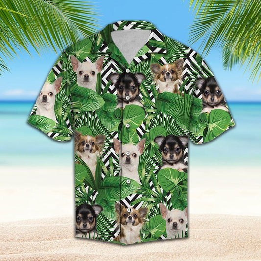 Summer Exotic Jungle Tropical Chihuahua Green Nice Design Hawaiian Shirt