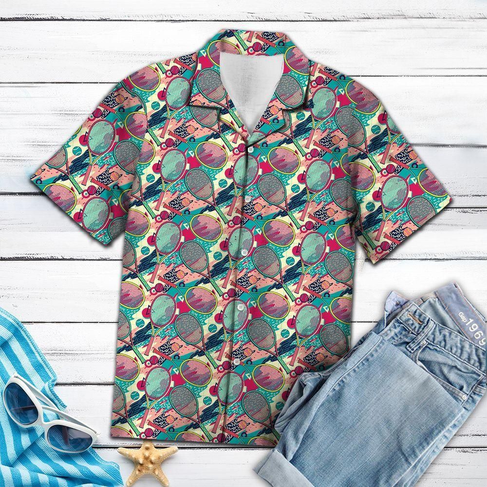 Tennis Colorful Turquoise Amazing Design Hawaiian Shirt