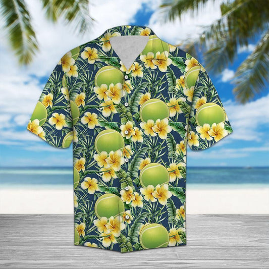 Tennis Frangipani Green Nice Design Hawaiian Shirt