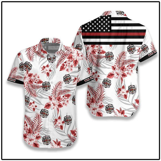 The Red Line Flag Firefighter Hawaiian Shirt