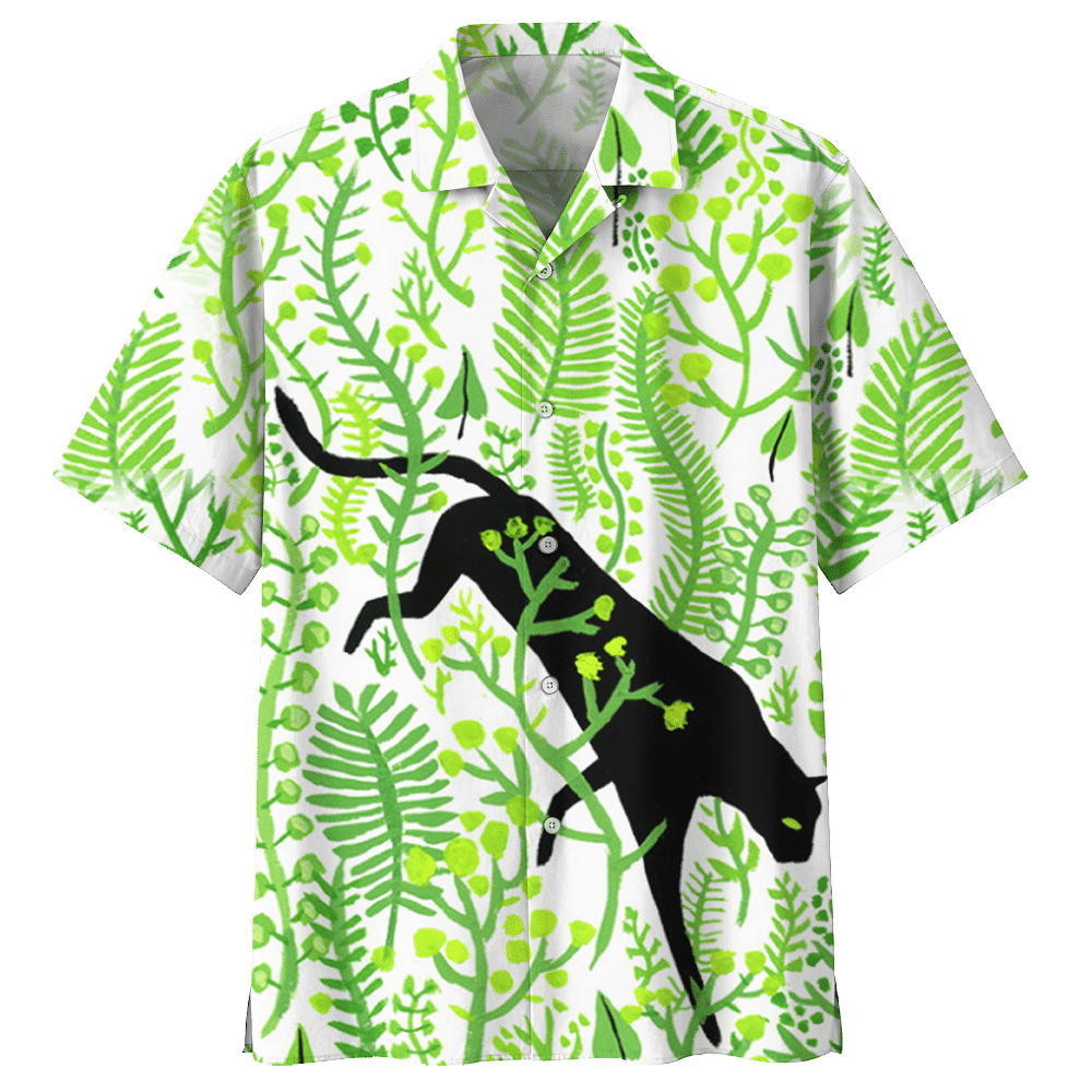 Tree Black Cat Hawaiian Shirt