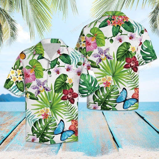 Tropical Butterfly Multicolor Best Design Hawaiian Shirt