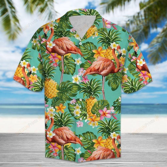 Tropical Pineapple Flamingo Multicolor Unique Design Hawaiian Shirt