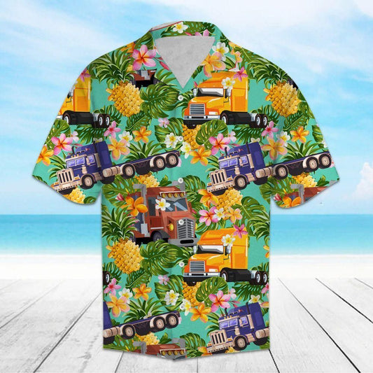 Tropical Pineapple Trucker Colorful Awesome Design Hawaiian Shirt